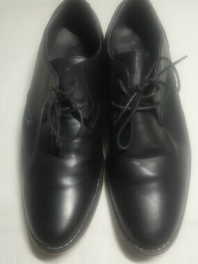 Men's Black Leather Derby Shoes - Classic Lace-Up Dress Oxfords
